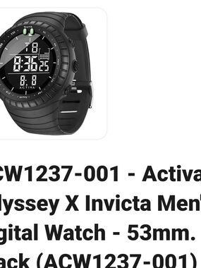 Invicta Black Digital Sports Watch with Green Accents